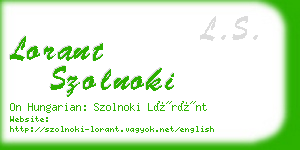 lorant szolnoki business card